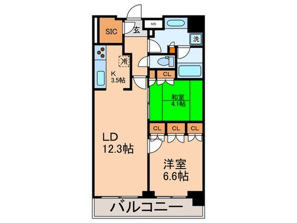 パ－クアクシス辰巳ステ－ジの物件間取画像